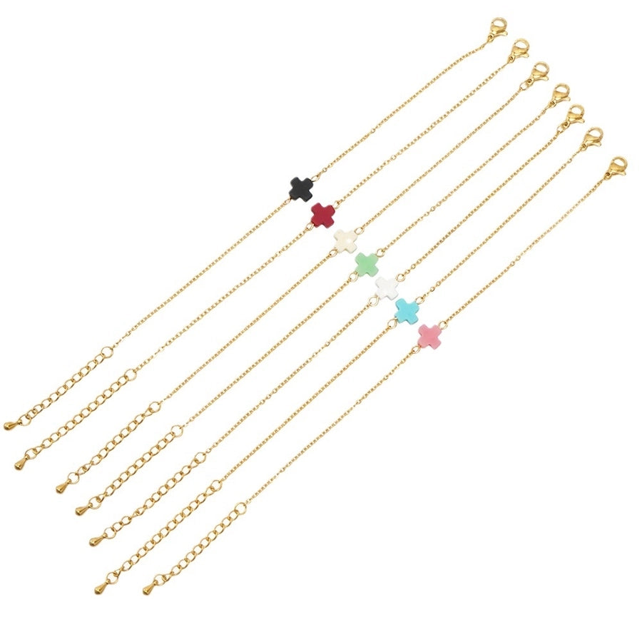 Bohemian Cross 304 Stainless Steel Resin cable chain Bracelets In Bulk Stainless Steel Bracelets