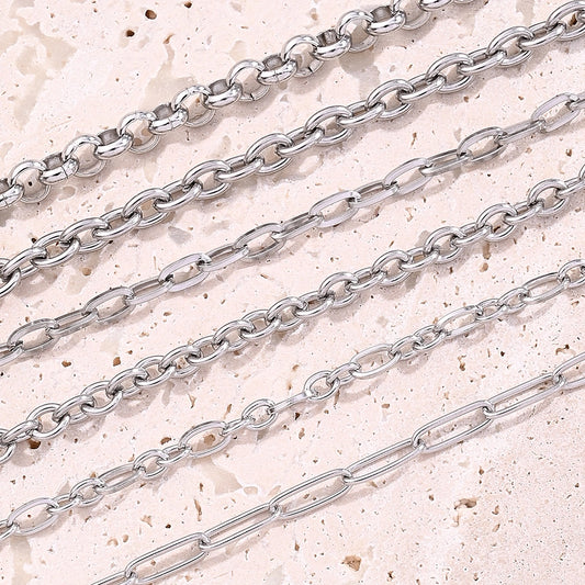 10 Strands/Package 5 Strands/Package 304 Stainless Steel cable chain Belcher Chain Polished Length: 170 50mm Length:230+50mm Jewelry Accessories