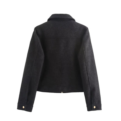 Women's Preppy Style Solid Color Coat Woolen Coat
