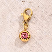 Dark Pink Lucky Stone Lobster Buckle Pendant (Gold)