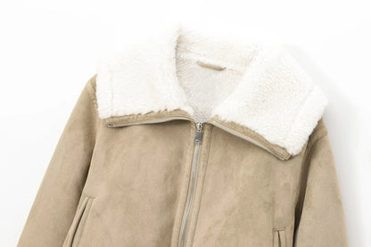 Women's Casual Solid Color Pocket Zipper Coat