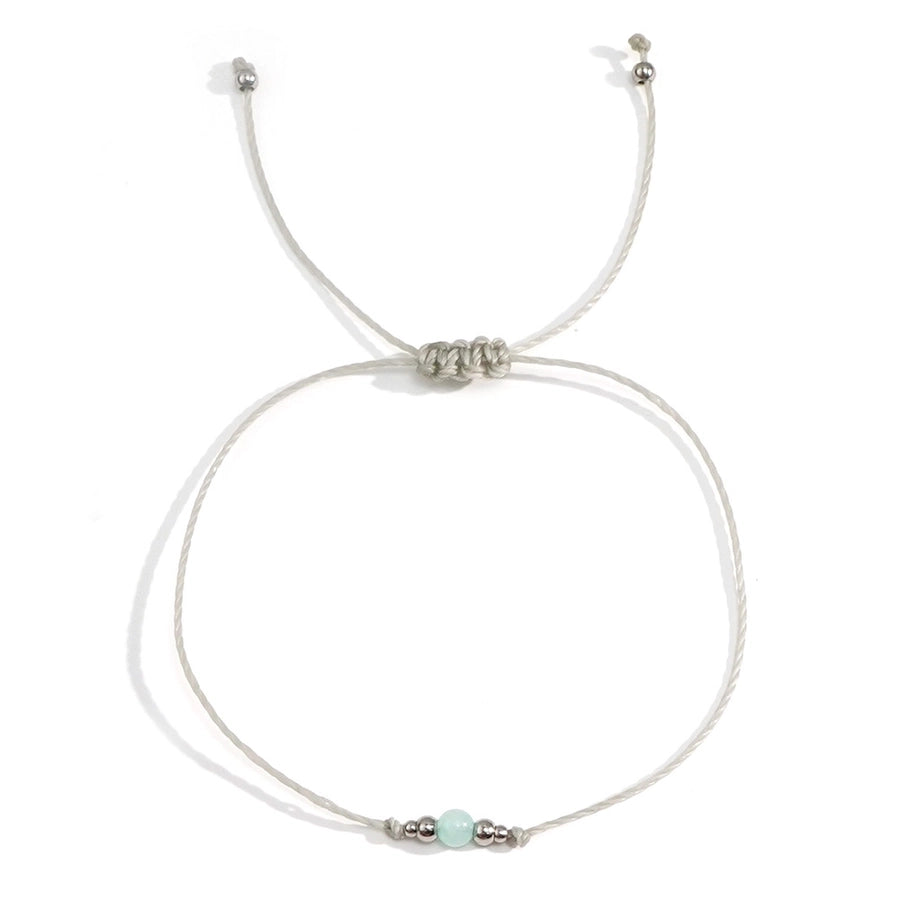 Bohemian Round 304 Stainless Steel natural stone Wax line  String Bracelets