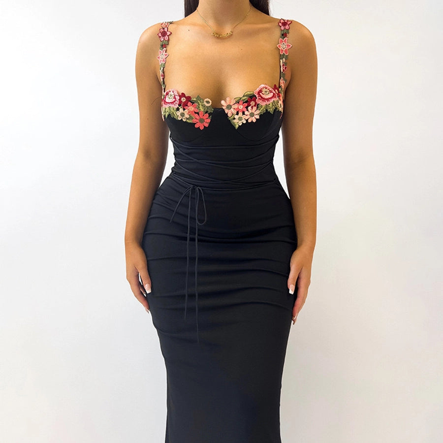 Women's Sheath Dress Simple Style Strap Sleeveless Solid Color Maxi Long Dress Holiday