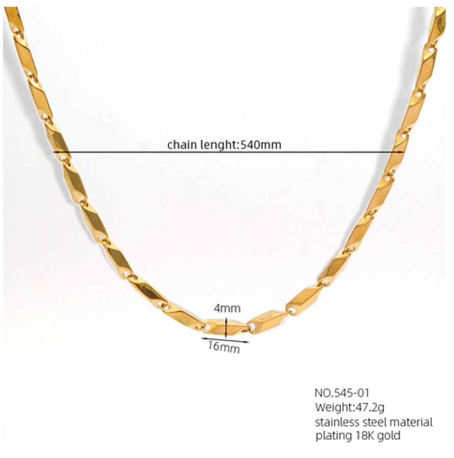 Jewelry Casual Classic Style Rhombus Argyle 304 Stainless Steel 18K Gold Plated Necklace