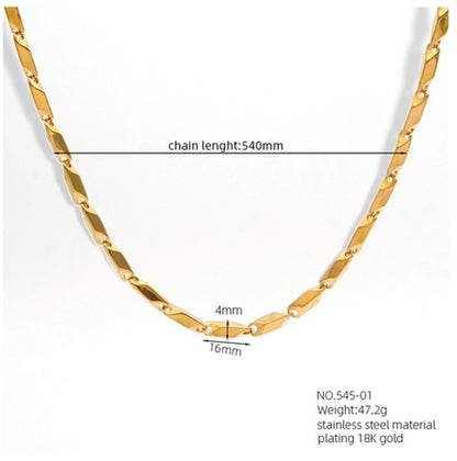 Jewelry Casual Classic Style Rhombus Argyle 304 Stainless Steel 18K Gold Plated Necklace