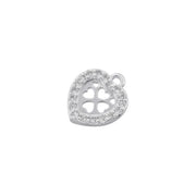 Vd1675 White Gold Color Four-Leaf Clover Love