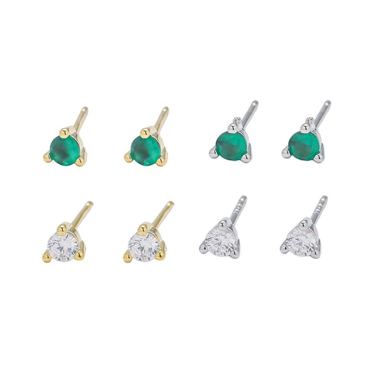 1 Pair Elegant Princess Romantic Round Copper Ear Studs