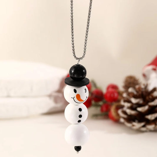 Vintage Style Classic Style Snowman Wood Iron  Pendant Necklaces