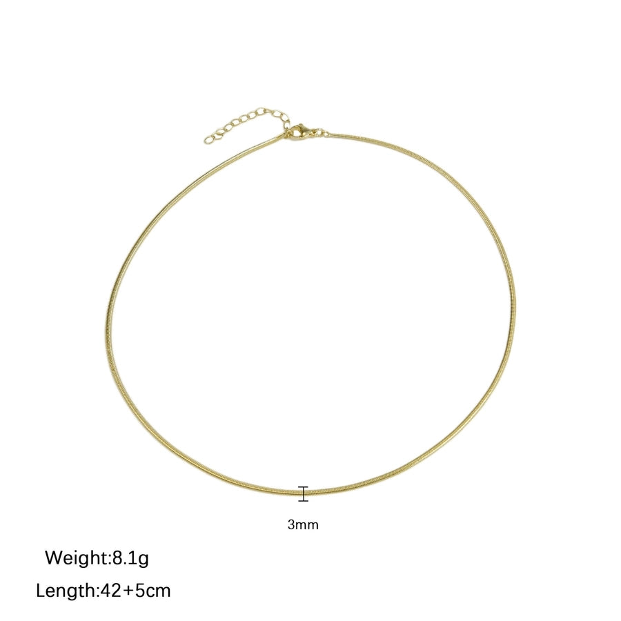 Brass snake chain Plating Geometric Necklace