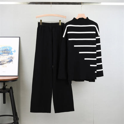 Holiday Daily Women's Vacation Simple Style Stripe Polyester Pants Sets Pants Sets