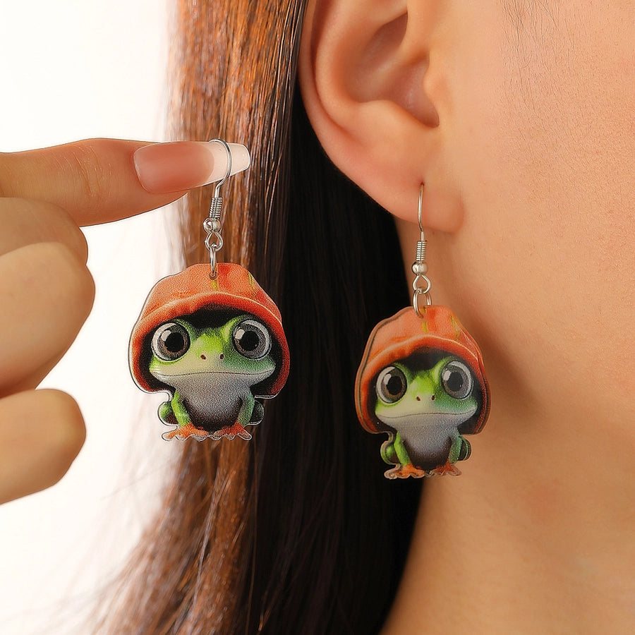 1 Pair Vintage Style Classic Style Frog Arylic Drop Earrings
