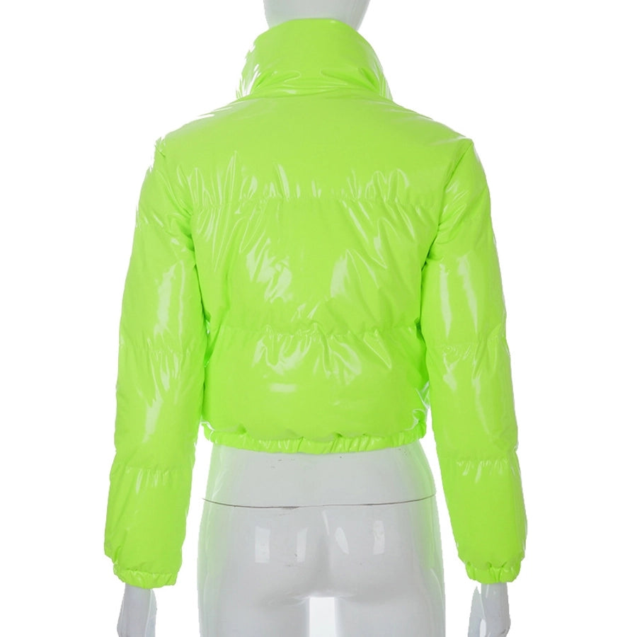 Women's Streetwear Solid Color Zipper Coat cotton clothes