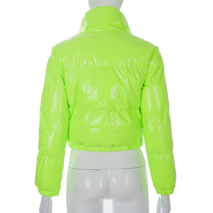 Women's Streetwear Solid Color Zipper Coat cotton clothes