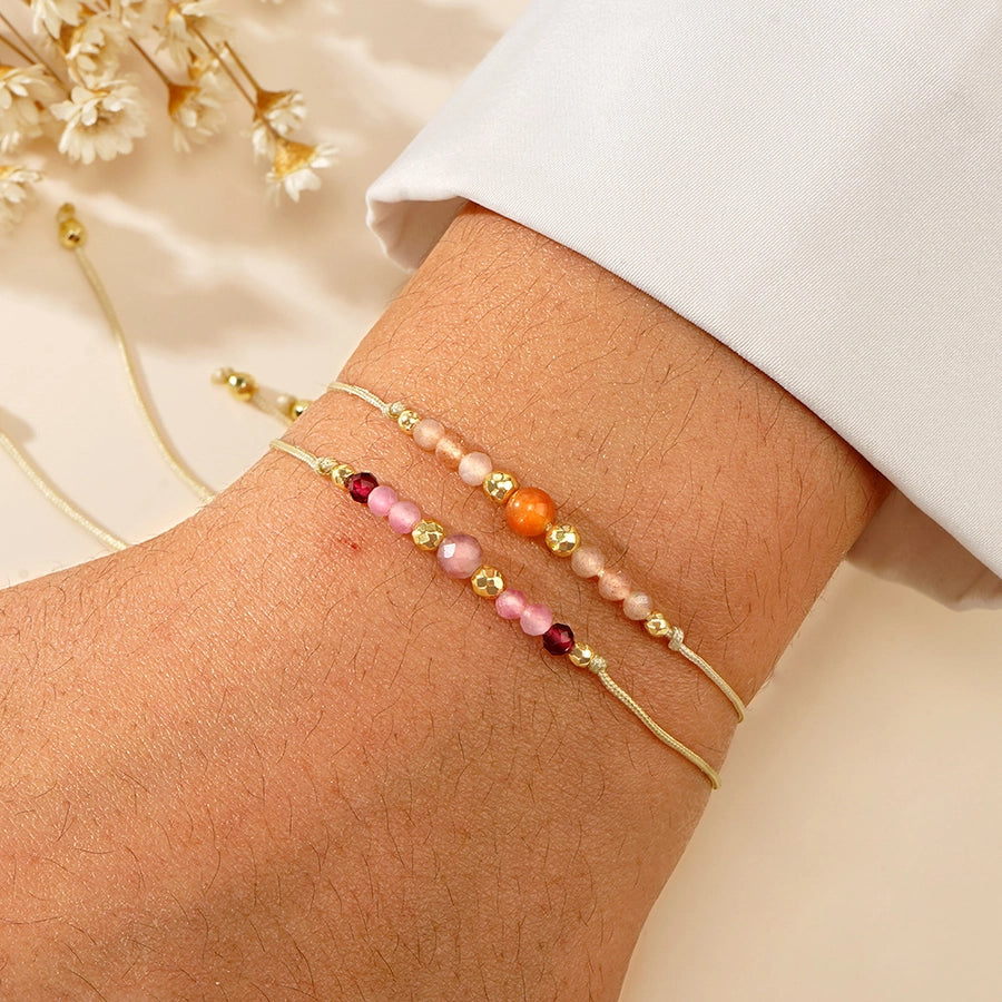 Casual Geometric Labradorite rope Woven Chain String Bracelets