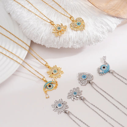 Jewelry Lady Sexy Shiny Eye 304 Stainless Steel Copper Necklace