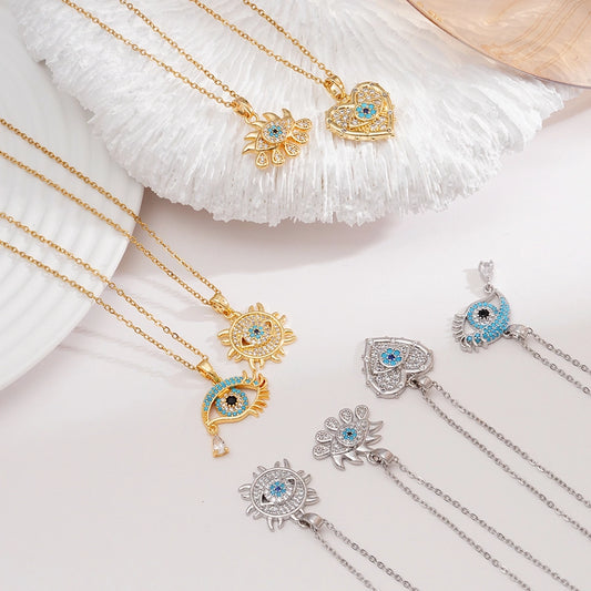 Jewelry Lady Sexy Shiny Eye 304 Stainless Steel Copper Necklace