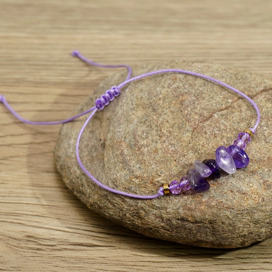 Bohemian Irregular natural stone Wax line  String Bracelets
