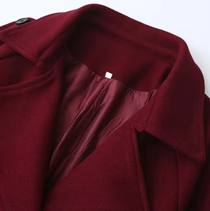 Women's Simple Style Solid Color Woolen Coat Woolen Coat