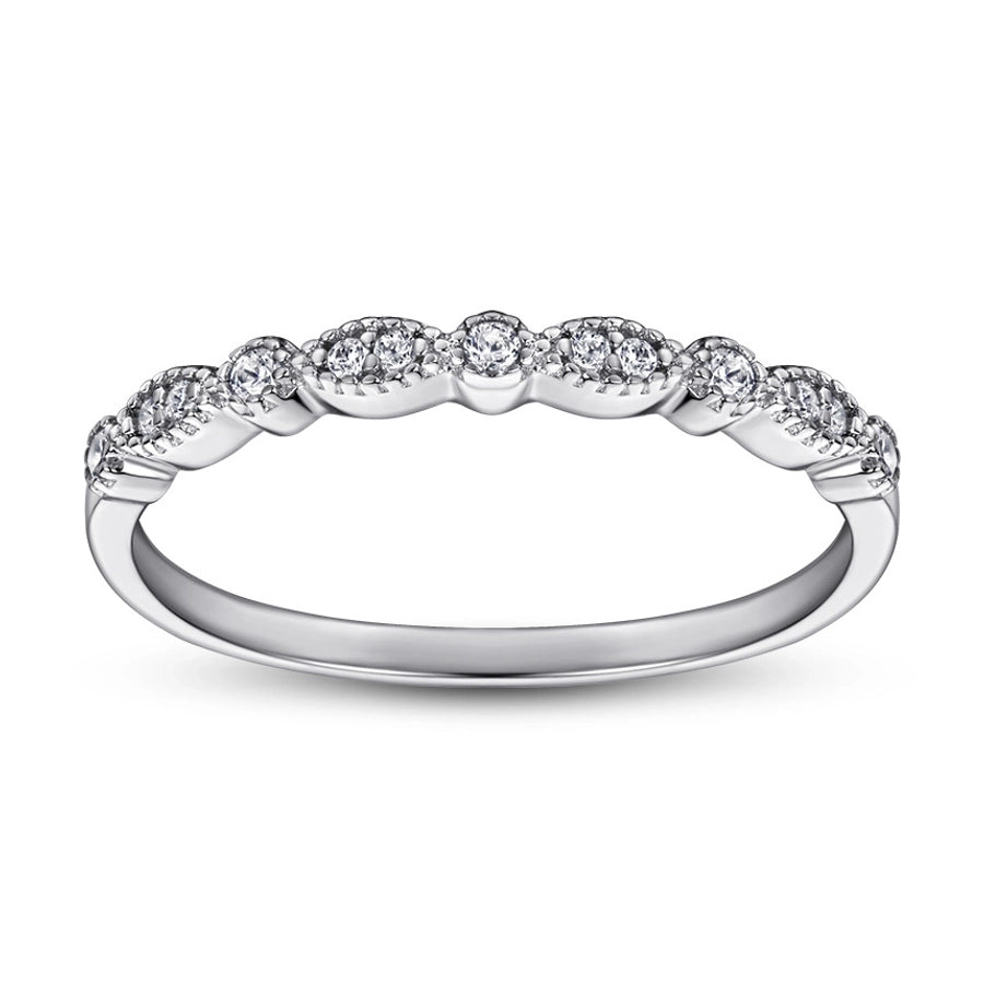 Tong Lin new simple ring fashion s925 sterling silver ring micro inlaid zircon row drill  engagement gift rings