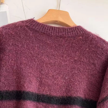 Women's Sweater Long Sleeve Sweaters & Cardigans Casual Stripe
