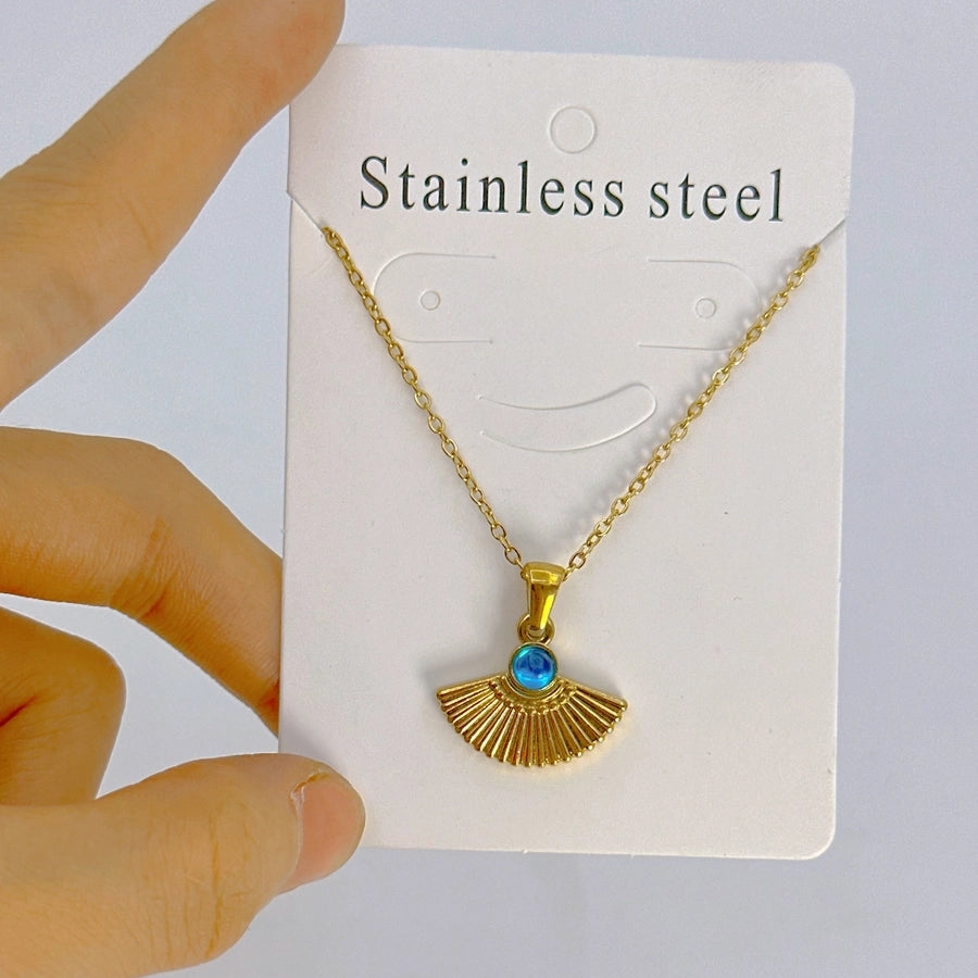 Jewelry Vintage Style Simple Style Sector 304 Stainless Steel Pendant Necklace