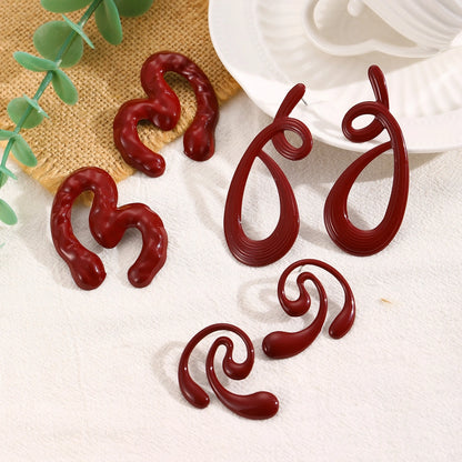 1 Pair Classic Style Geometric Plating Alloy Resin Iron Drop Earrings Ear Studs
