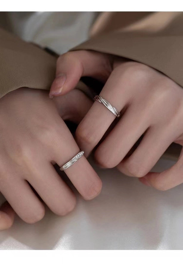 s925 Sterling Silver Mobius Couple Ring Fashion Personality Niche Design Plain Ring Ring