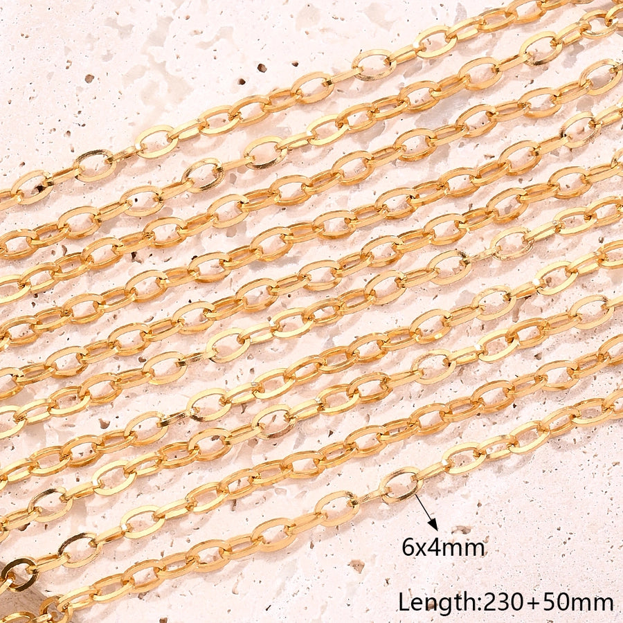 10 Strands/Package 5 Strands/Package 304 Stainless Steel 18K Gold Plated cable chain Polished Length: 170 50mm Length:230+50mm Length: 250mm Jewelry Accessories