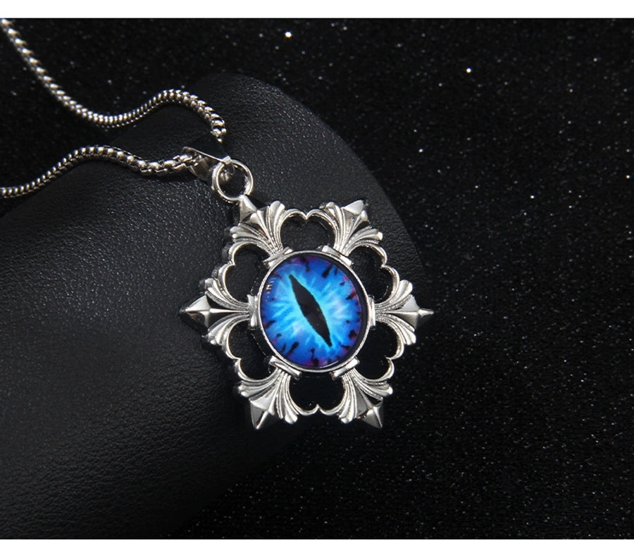 Hip-Hop Devil's Eye Snowflake 201 Stainless Steel Alloy Men's Pendant Necklace