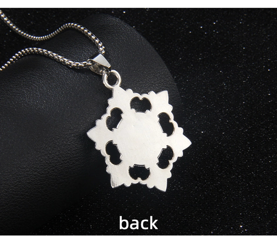 Hip-Hop Devil's Eye Snowflake 201 Stainless Steel Alloy Men's Pendant Necklace