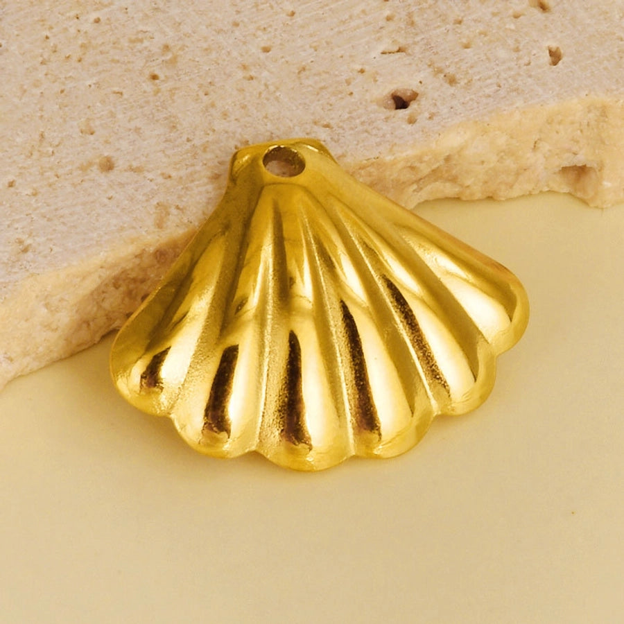 1 Piece 21*17mm 304 Stainless Steel 18K Gold Plated Shell Pendant Jewelry Accessories