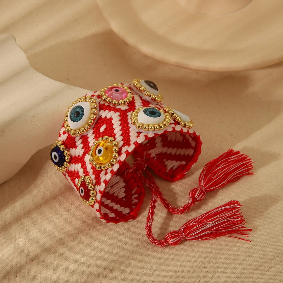 Classical Simple Style Devil's Eye Copper String Bracelets