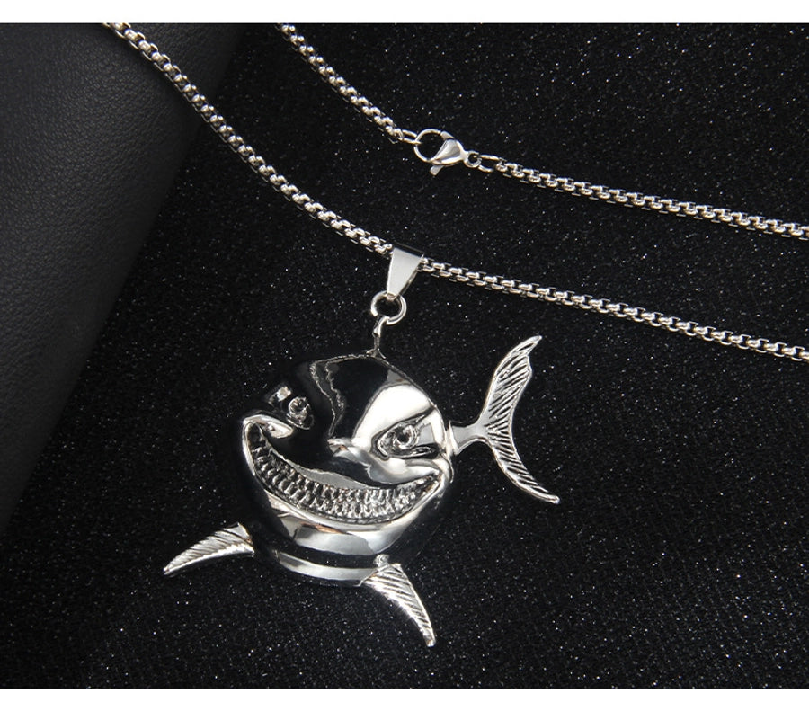 Hip-Hop Retro Shark 201 Stainless Steel Alloy Unisex Pendant Necklace