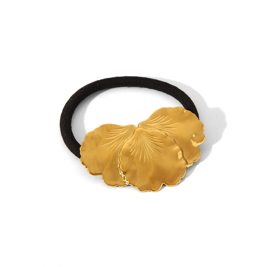 Women's Hip-Hop Ethnic Style Korean Style Ginkgo Leaf 304 Stainless Steel Elastic Band Hair Tie