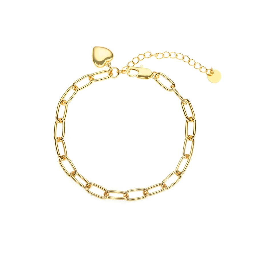 Jewelry Simple Style Classic Style Heart Shape Copper K Gold Plated White Gold Plated Polishing Plating Bracelets