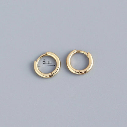 New s925 sterling silver earrings women's Korean-style diamond-embedded gold-plated   internet celebrity earrings simple ear buckle live broadcast