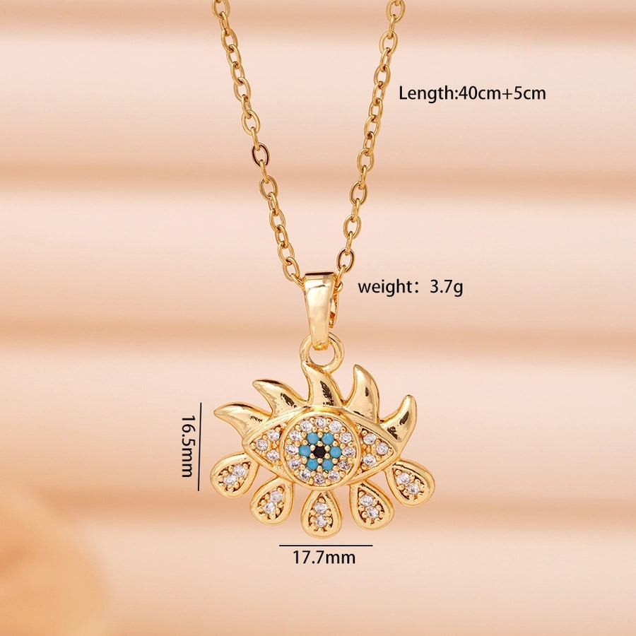 Jewelry Lady Sexy Shiny Eye 304 Stainless Steel Copper Necklace