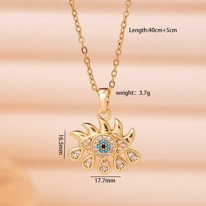 Jewelry Lady Sexy Shiny Eye 304 Stainless Steel Copper Necklace