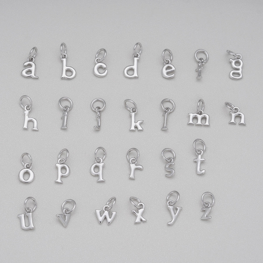 S925 Sterling Silver European and American New 26 Letter Pendant Couple Bracelet Necklace Name English Pendant DIY Ornament Accessories