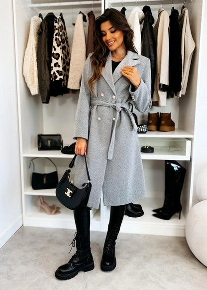 Women's Vacation Simple Style Solid Color Double Breasted Woolen Coat