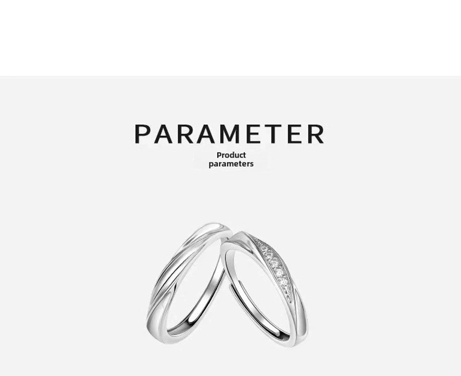 s925 Sterling Silver Mobius Couple Ring Fashion Personality Niche Design Plain Ring Ring