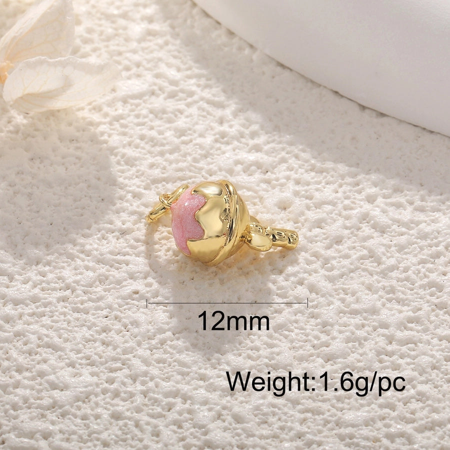 1 Piece 14mm-20mm Copper 18K Gold Plated Ice Cream Donuts Crown Pendant Jewelry Accessories