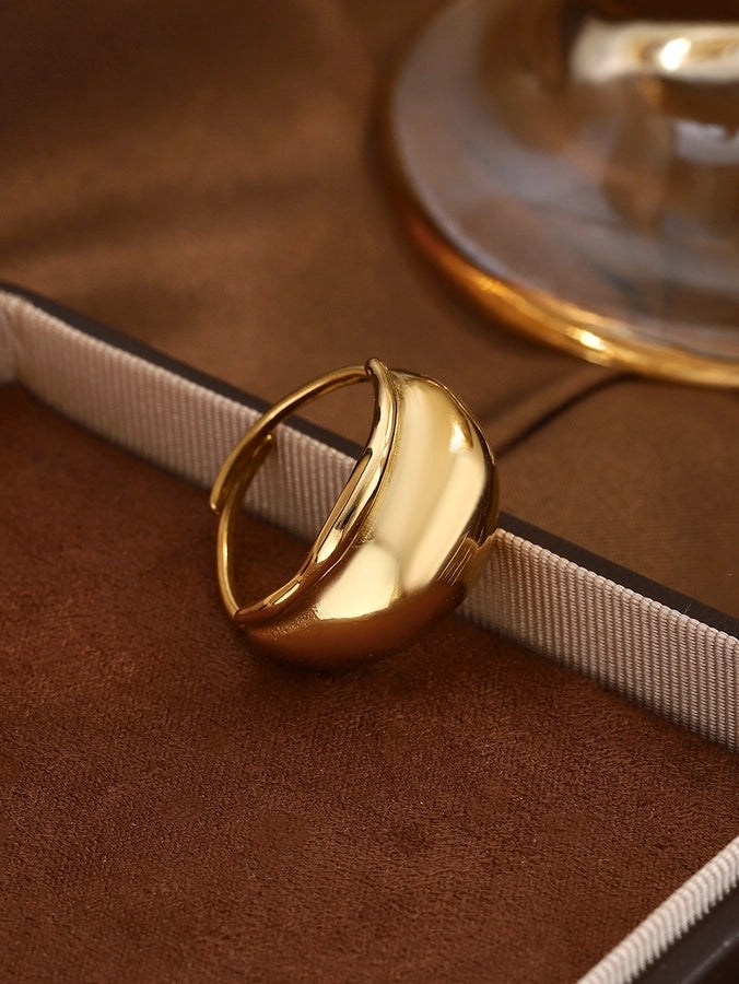 Jewelry Elegant Classical Vintage Style Geometric Water Droplets 316L Stainless Steel  Titanium Steel Wide Band Rings Open Rings