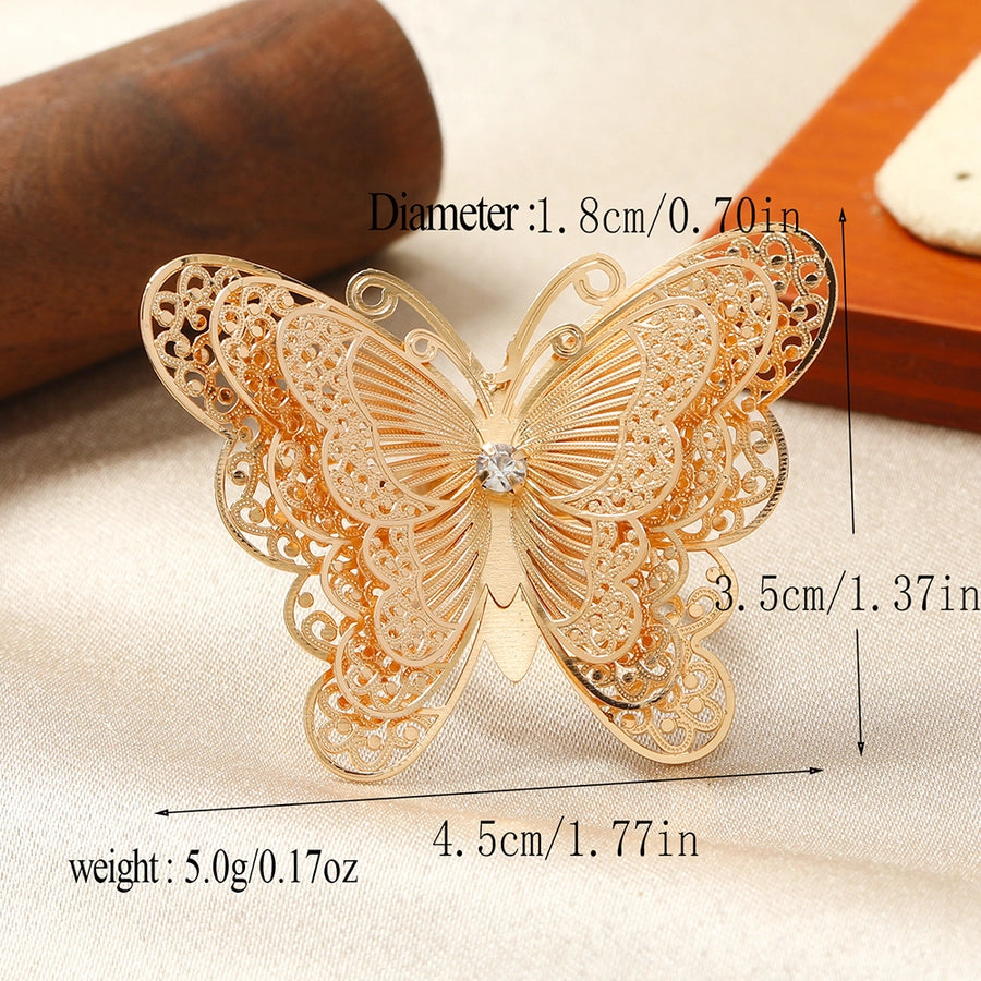 Cute Luxurious Butterfly Alloy Adults Rings