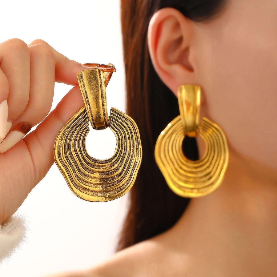 1 Pair Classic Style Geometric Plating Alloy Resin Iron Drop Earrings Ear Studs