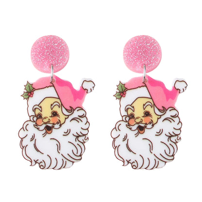 1 Pair Retro Funny Santa Claus Arylic Earrings