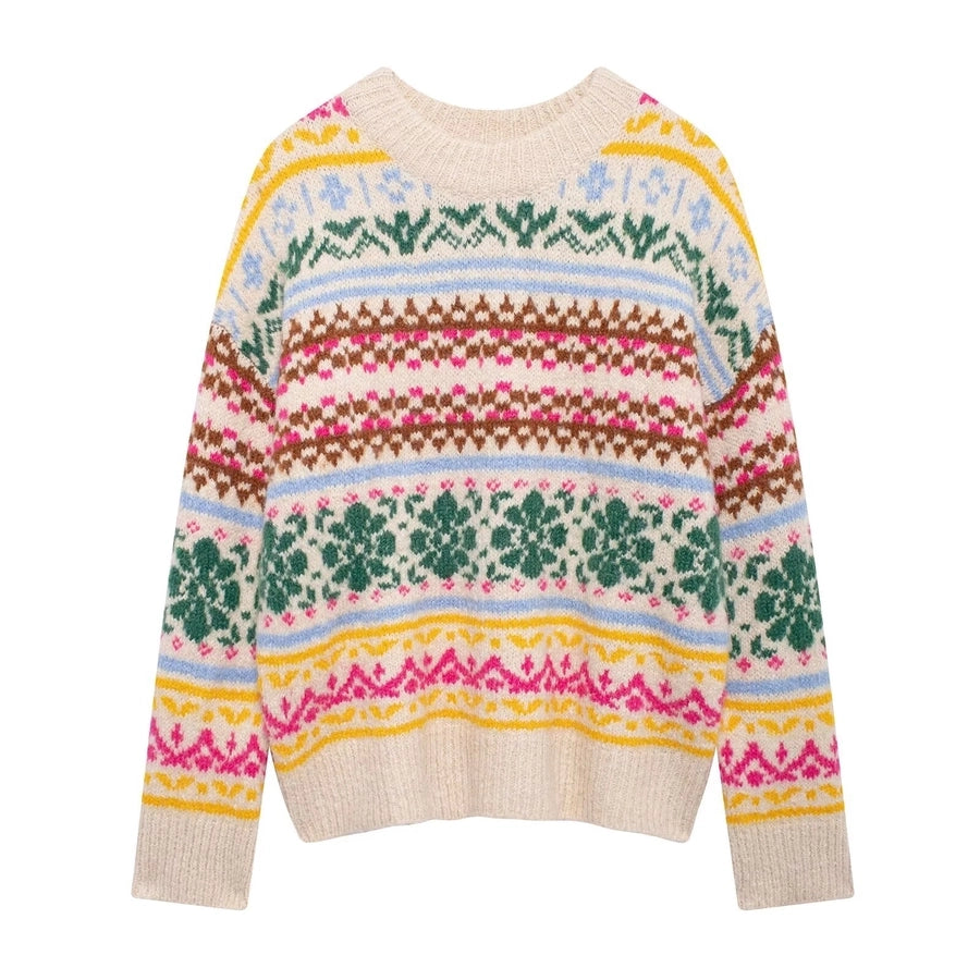 Women's Sweater Long Sleeve Sweaters & Cardigans Streetwear Flower