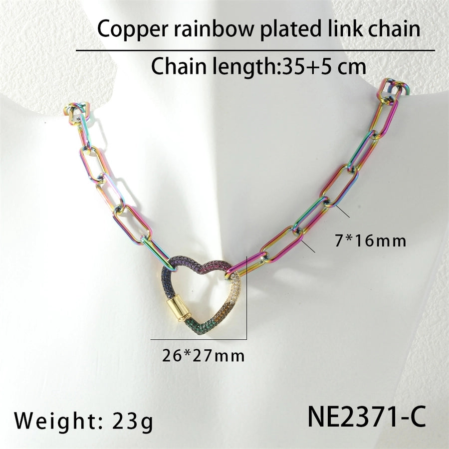 Jewelry Hip-Hop Geometric Copper Zircon Necklace