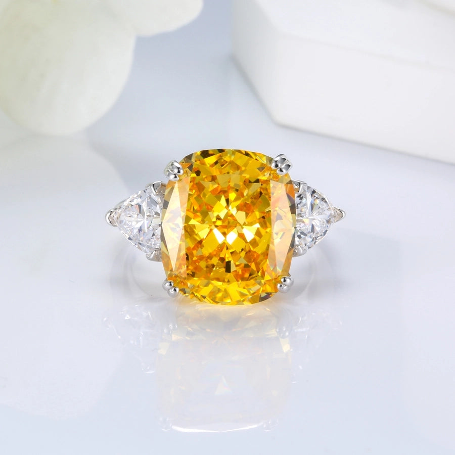 White Gold Plated Platinum Plated Rhodium Plated Sterling Silver Zircon Oval Rings