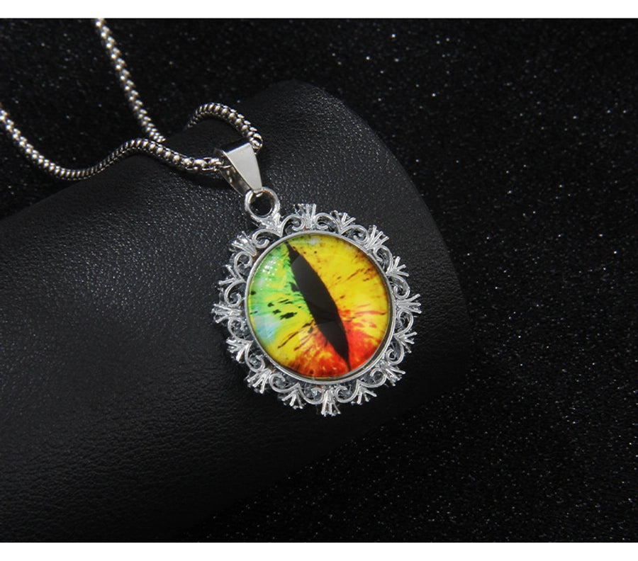 Hip-Hop Round Devil's Eye 201 Stainless Steel Alloy Unisex Pendant Necklace